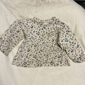 Zara sweater white with blue and green flowers size 2-3 years